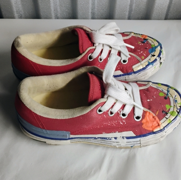 Gallery Dept X Lanvin Melted Low Top Vulcanized Paint Splatter Sneakers - Picture 3 of 10